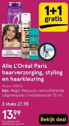 Aanbieding: Alle L'Oréal Paris haarverzorging, styling en haarkleuring
