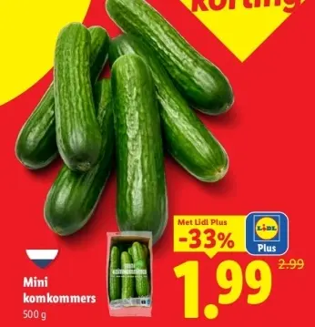 Aanbieding: Mini komkommers