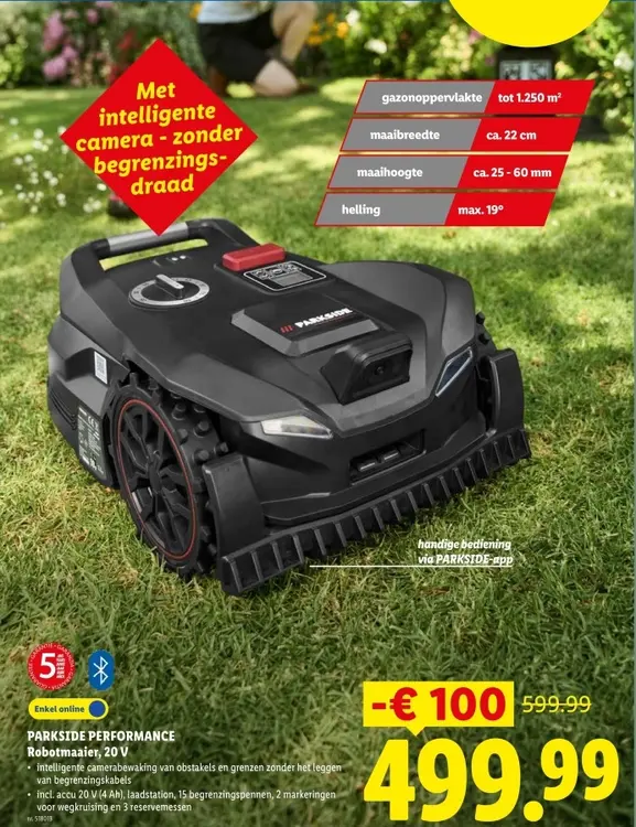 Promotie: PARKSIDE PERFORMANCE Robotmaaier, 20 V