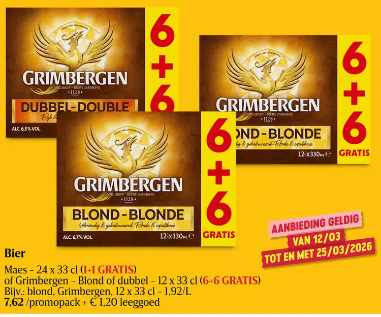 Promotie: Grimbergen Blond or Dubbel