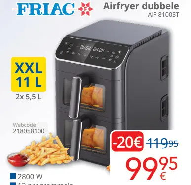 Aanbieding: Airfryer dubbele