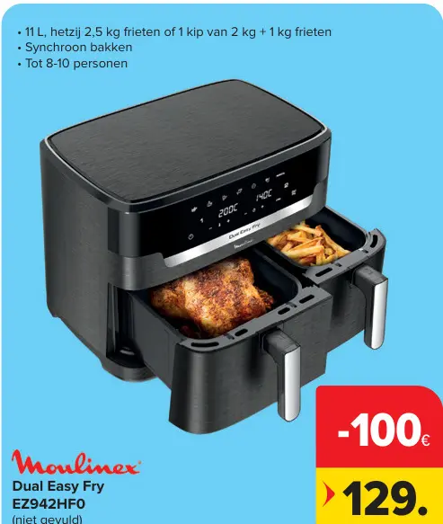 Promotie: Dual Easy Fry EZ942HF0