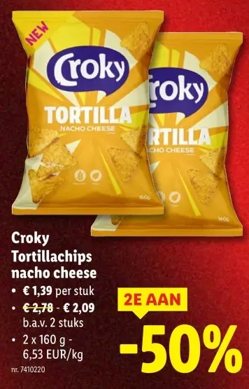 Promotie: Tortillachips nacho cheese