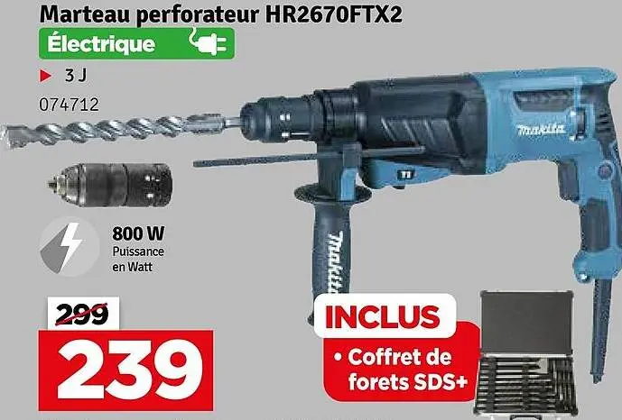 Offre: Marteau perforateur HR2670FTX2