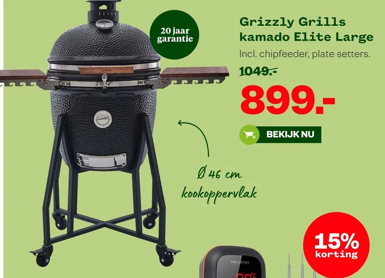Aanbieding: Grizzly Grills kamado Elite Large