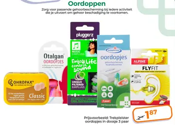 Aanbieding: Trekpleister oordopjes