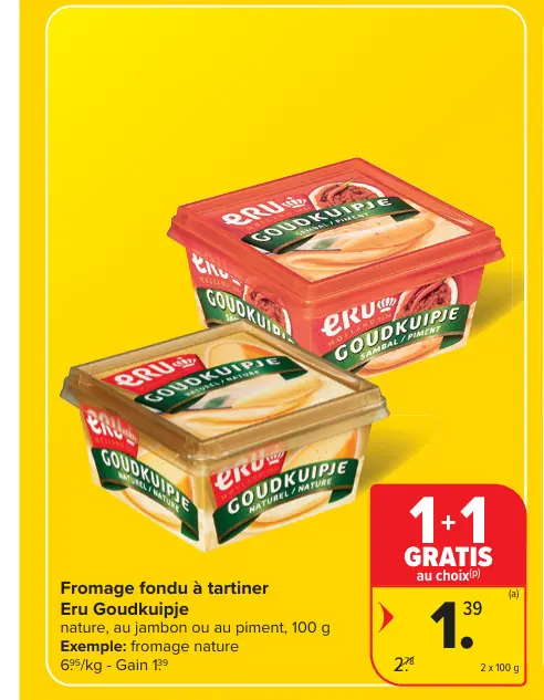 Offre: Fromage fondu à tartiner