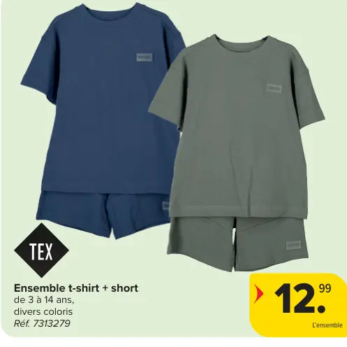 Offre: Ensemble t-shirt + short