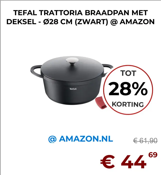 Aanbieding: Tefal trattoria braadpan met deksel