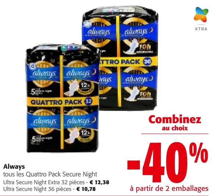 Offre: Tous les Quattro Pack Secure Night