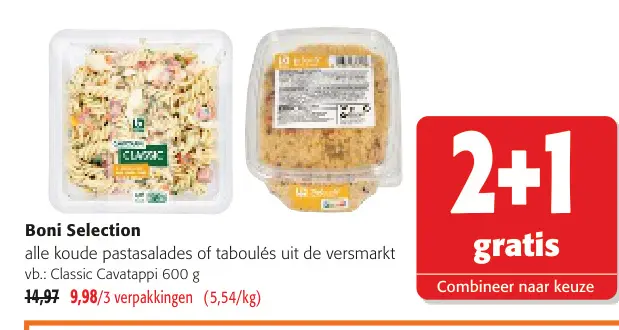 Promotie: alle koude pastasalades of taboulés uit de ve