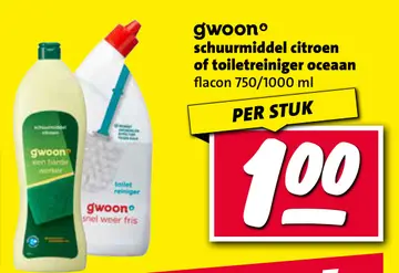 Aanbieding: gwoon schuurmiddel citroen of toiletreiniger 