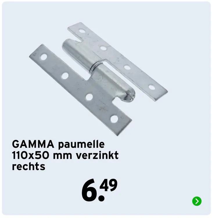 Aanbieding: Paumelle 110x50 mm verzinkt rechts