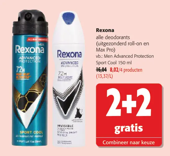Promotie: Rexona alle deodorants