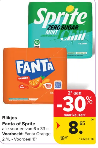Promotie: Blikjes Fanta of Sprite