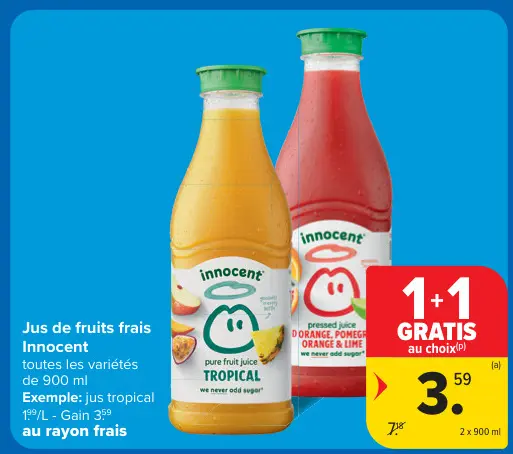 Offre: Jus de fruits frais