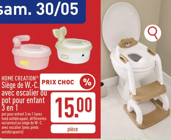 Offre: Siège de W.-C. avec escalier ou pot pour enfants 3 en 1