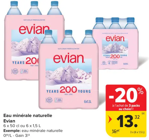 Offre: Eau minérale naturelle