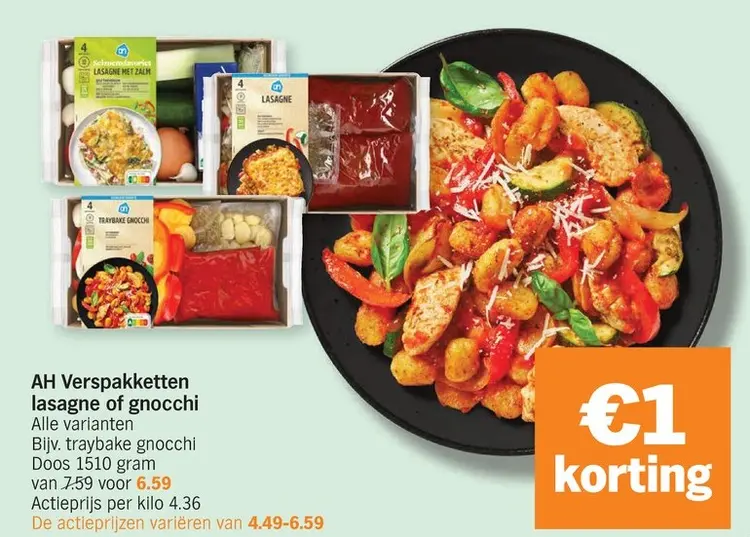 Promotie: Verspakketten lasagne of gnocchi
