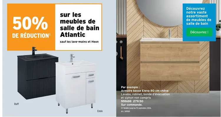 Offre: Armoire basse Elena 80 cm chêne