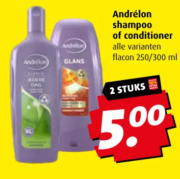 Aanbieding: Andrélon shampoo of conditioner