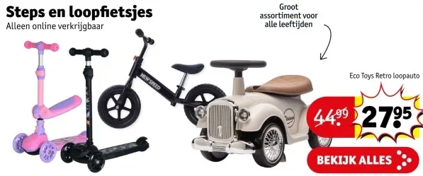 Aanbieding: Steps en loopfietsjes