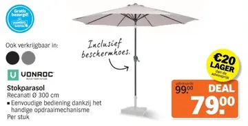 Aanbieding: Vonroc Stokparasol Recanati