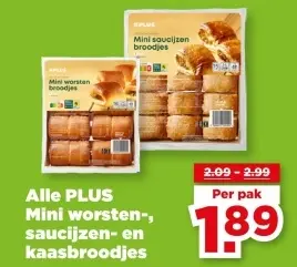 Mini worsten-, saucijzen- en kaasbroodjes