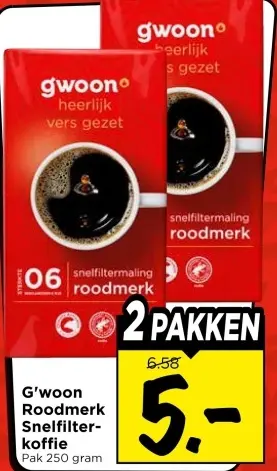 Aanbieding: Roodmerk Snelfilter-koffie