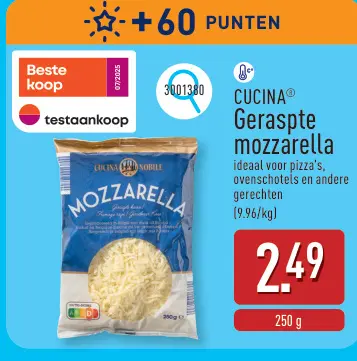 Promotie: Geraspte mozzarella