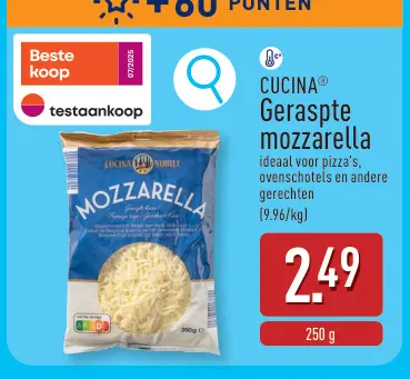 Promotie: Geraspte mozzarella