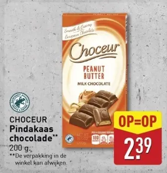Aanbieding: CHOCEUR Pindakaas chocolade