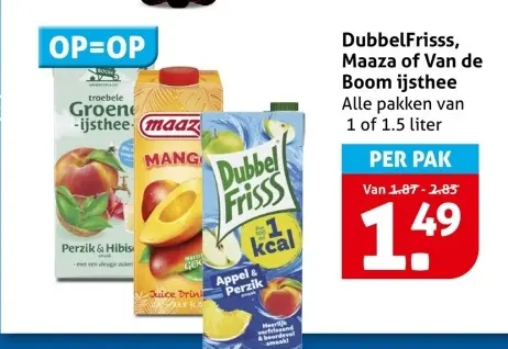 Aanbieding: DubbelFrisss, Maaza of Van de Boom ijsthee