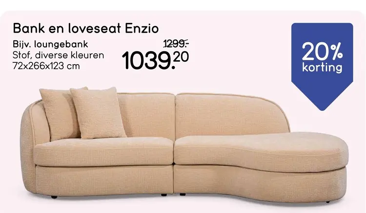 Aanbieding: Bank en loveseat Enzio