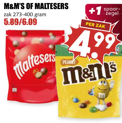 Aanbieding: M&m's of Maltesers