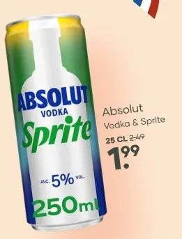 Aanbieding: Absolut Vodka & Sprite
