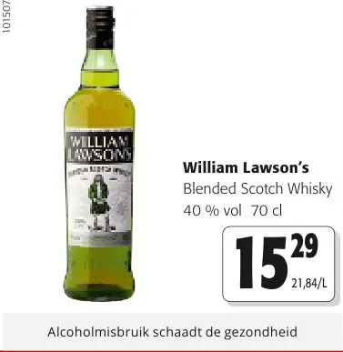 Promotie: William Lawson's blended scotch whisky