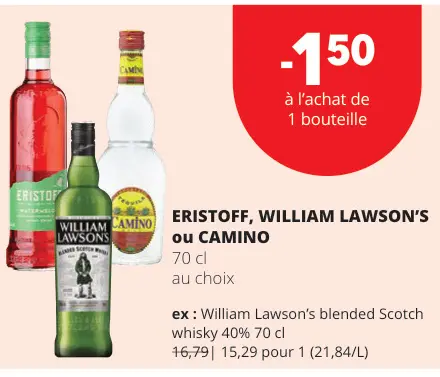 Offre: Vodka, whisky ou liqueur
