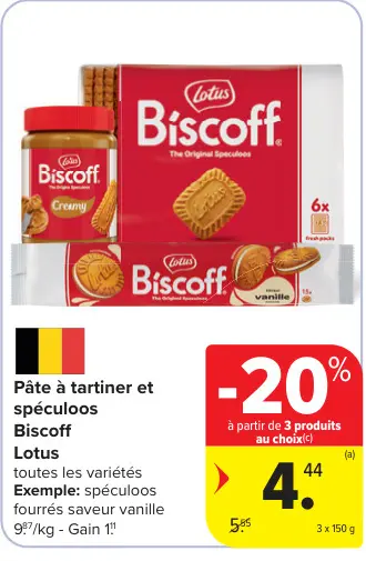 Offre: Pâte à tartiner et spéculoos Biscoff
