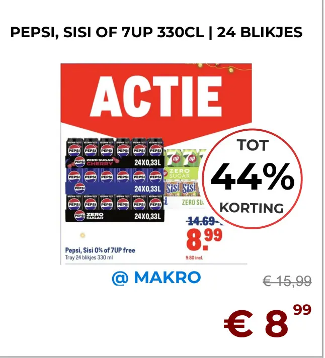 Aanbieding: Pepsi, Sisi of 7UP