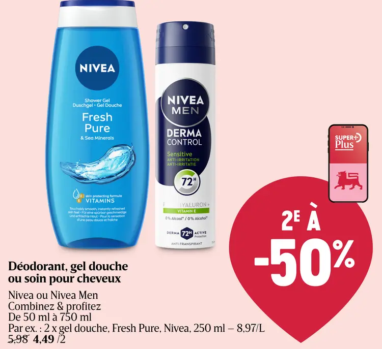 Offre: Déodorant, gel douche ou soin pour cheveux