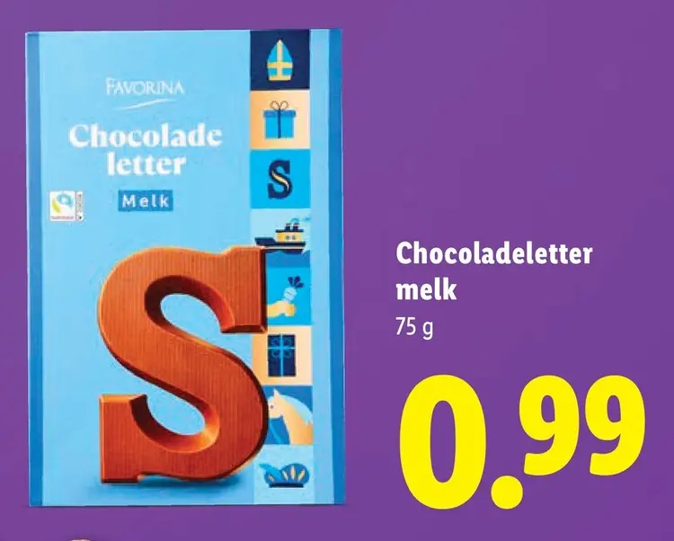 Aanbieding: Chocoladeletter melk
