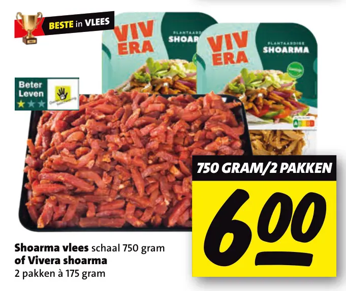 Aanbieding: Shoarma vlees schaal