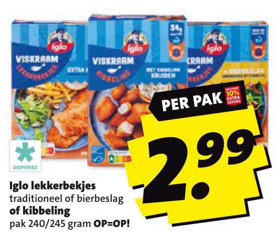 Aanbieding: Iglo lekkerbekjes of kibbeling
