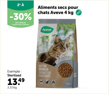 Offre: Aliments secs pour chats Aveve