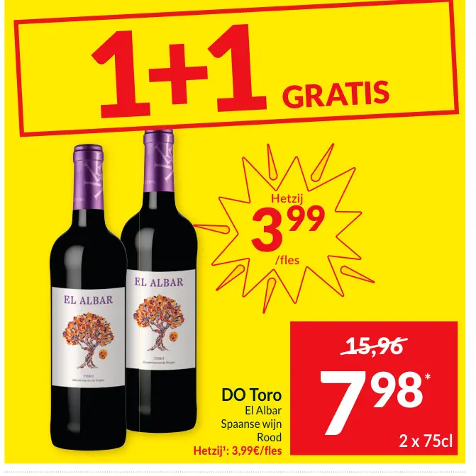 Promotie: El Albar Spaanse wijn Rood