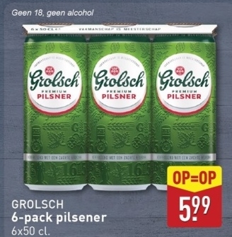 Aanbieding: GROLSCH 6-pack pilsener