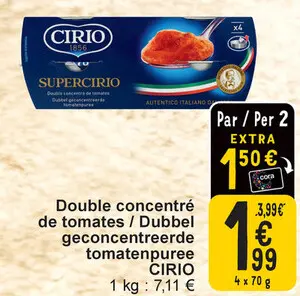 Aanbieding: Double concentré de tomates / Dubbel geconcentreerde tomatenpuree