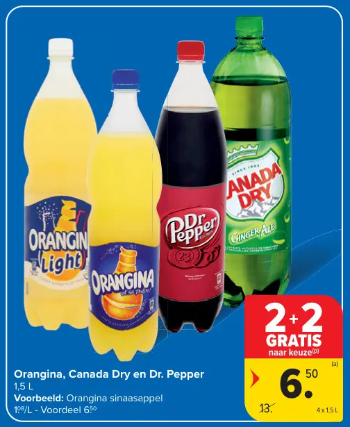 Promotie: Orangina, Canada Dry en Dr. Pepper