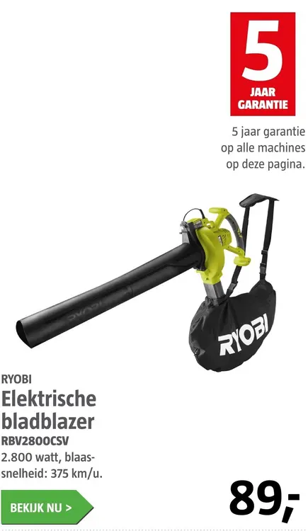 Aanbieding: Elektrische bladblazer RBV2800CSV